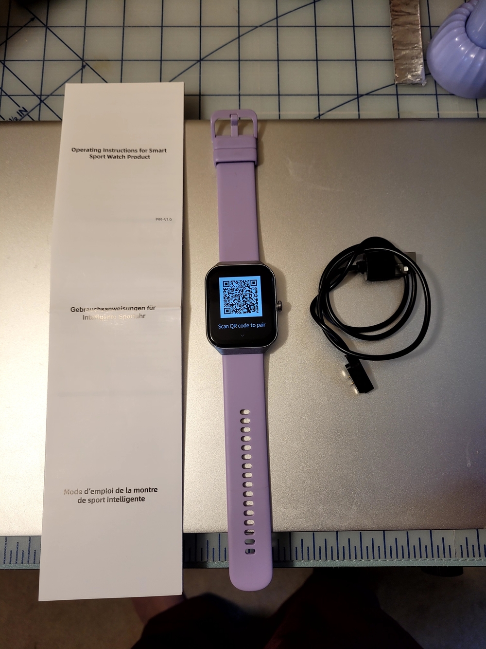 Smart Sport Watch - Lavender Silicone Band
